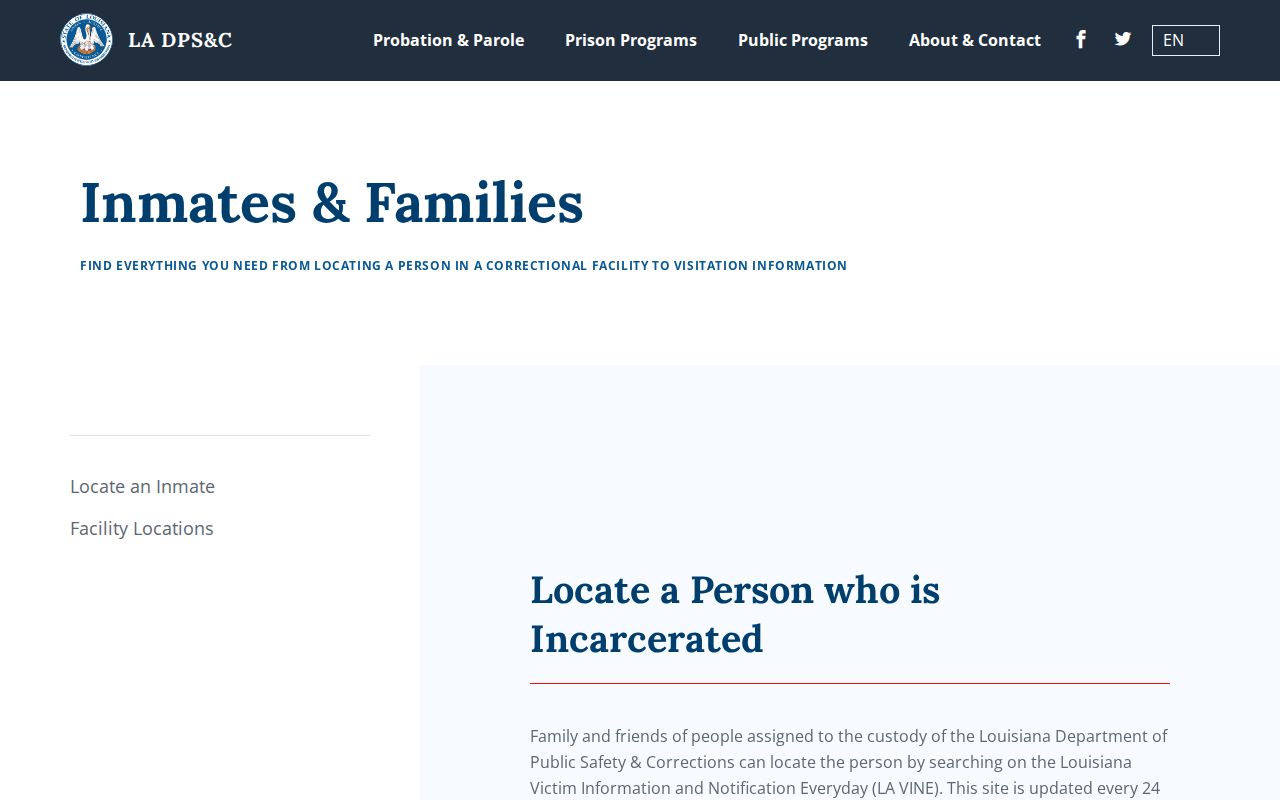 Orleans Parish arrest records and Louisiana DPS and Corrections inmate information