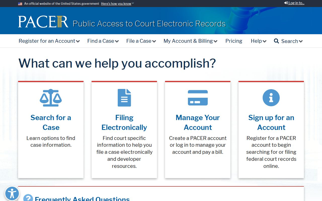 Orleans Parish federal criminal court case access through PACER